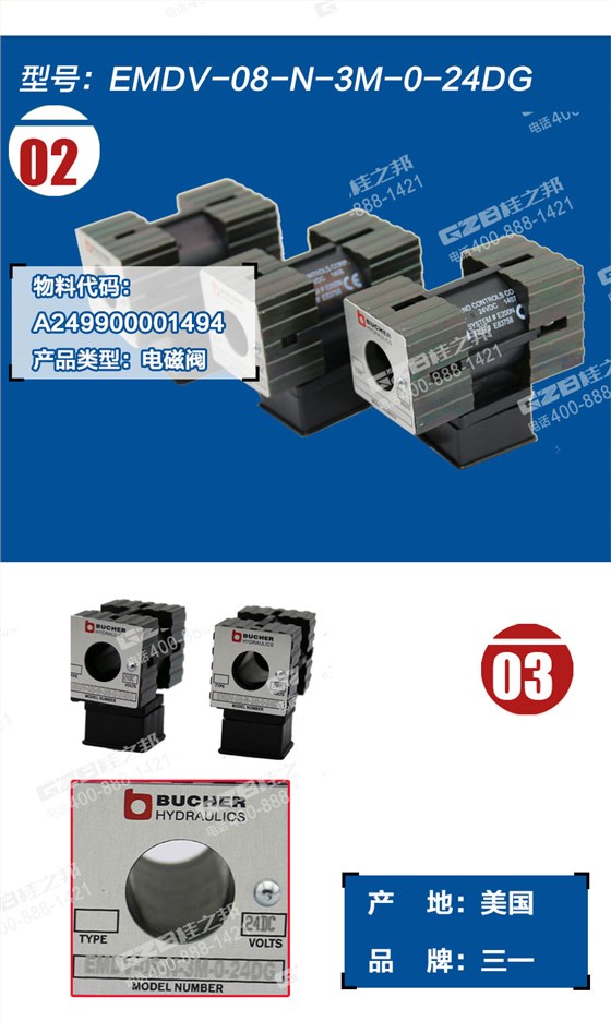三一挖掘機電磁閥線圈