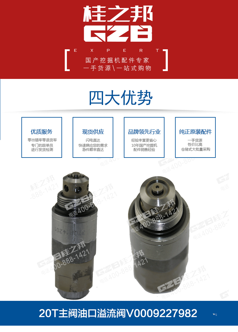 三一挖掘機主閥溢流閥