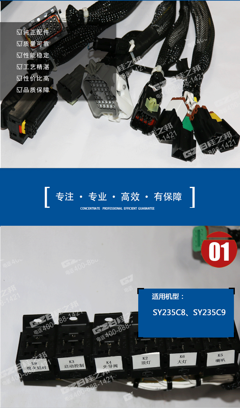 三一挖掘機(jī)駕駛室線束