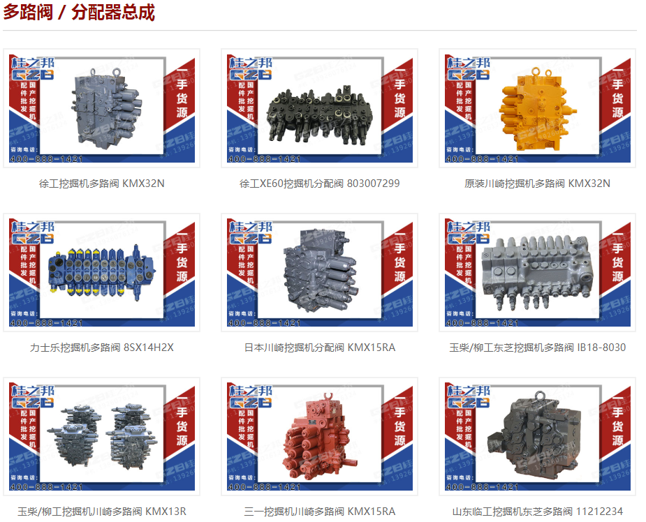 20噸挖掘機(jī)分配閥總